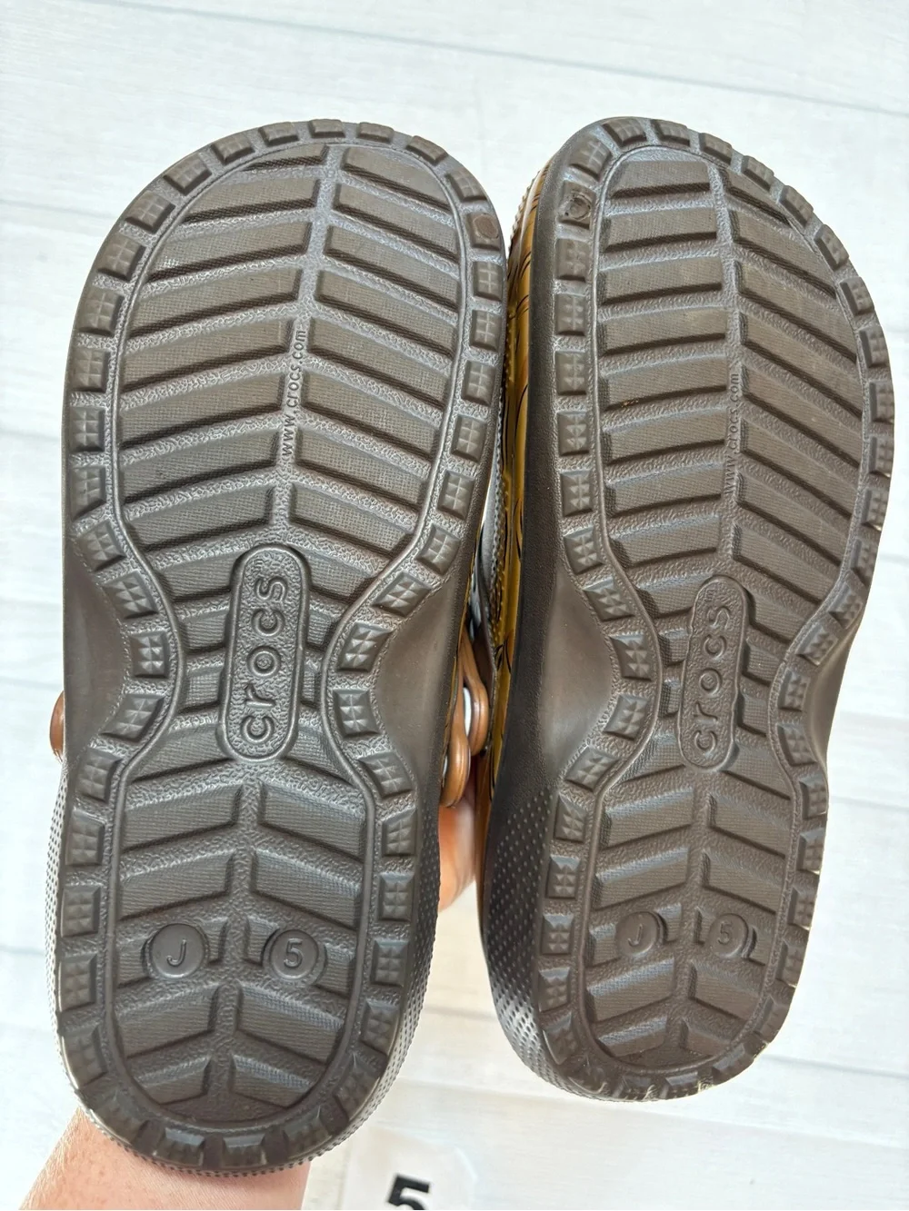 CROCS Kids Brown Wookiee Themed Clog Sandals with Fur Lining